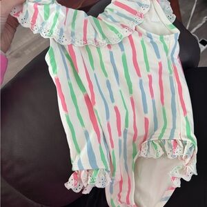 The Beaufort Bonnet Company Multicolor Striped Kids Swim One Piece